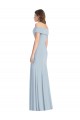 Compra Azul cielo claro Trompeta Hombros Descubiertos Crepé Elástico Largo Vestidos de dama de honor / Vestidos de fiesta
