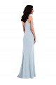 Compra Azul cielo claro Trompeta Tirantes espagueti Cuello en V Crepé Elástico Largo Vestidos de dama de honor / Vestidos de fiesta