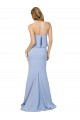 Compra Azul cielo claro línea A Sin tirantes Crepé Elástico Largo Formales Vestidos de dama de honor / Vestidos de fiesta