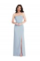 Compra Azul cielo claro línea A Sin tirantes Crepé Elástico Largo Formales Vestidos de dama de honor / Vestidos de fiesta