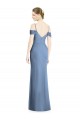 Compra Azul polvoriento línea A Hombros Descubiertos Gasa Largo Formales Vestidos de dama de honor / Vestidos de noche