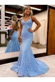 Compra Bígaro Cubierta Cuello en V Barrer tren Lentejuelas Terciopelo Largo Vestidos de fiesta