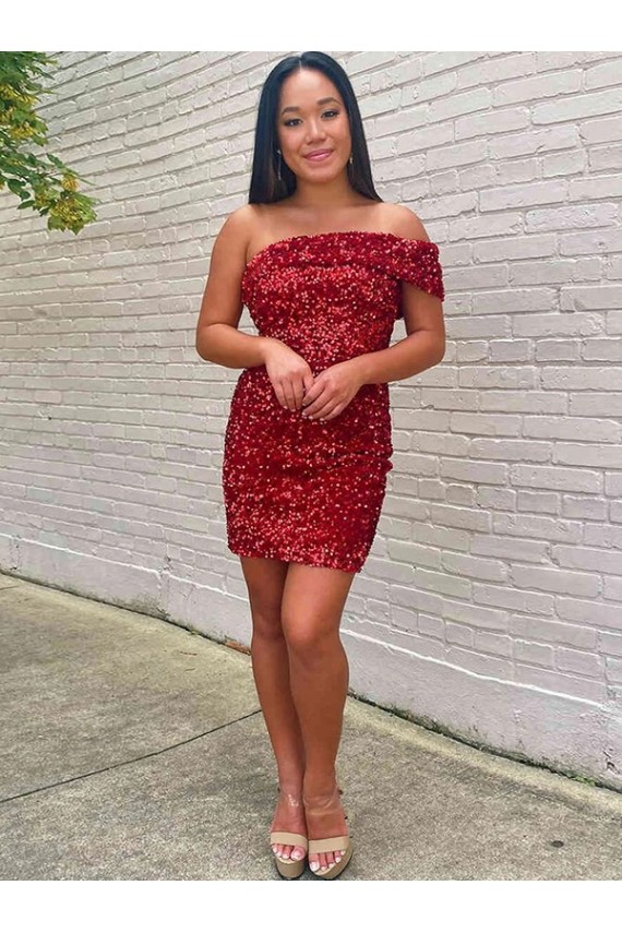 Compra Borgoña Cubierta Un Hombre Corto Lentejuelas Terciopelo Corto Vestidos de fiesta