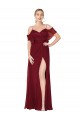 Compra Borgoña Trompeta Hombros Descubiertos Gasa Largo Formales Vestidos de dama de honor / Vestidos de fiesta