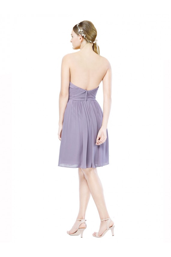 Compra Borgoña línea A Cuello de Corazón Gasa Corto Vestidos de dama de honor / Vestidos de cóctel / Vestidos para homecoming