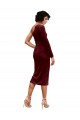 Compra Borgoña línea A Un Hombre Midi Terciopelo Elástico Corto Vestidos de dama de honor / Vestidos de fiesta