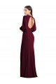 Compra Borgoña oscuro Trompeta Barco Crepé Elástico Largo Formales Vestidos de dama de honor / Vestidos de fiesta