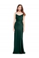 Compra Cazador Verde Cubierta Satén elástico Largo Formales Vestidos de dama de honor / Vestidos de fiesta