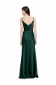 Compra Cazador Verde Cubierta Satén elástico Largo Formales Vestidos de dama de honor / Vestidos de fiesta