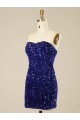 Compra Color mostrado Cubierta Cuello de Corazón Corto Lentejuelas Terciopelo Corto Vestidos de fiesta