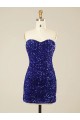 Compra Color mostrado Cubierta Cuello de Corazón Corto Lentejuelas Terciopelo Corto Vestidos de fiesta