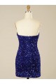 Compra Color mostrado Cubierta Cuello de Corazón Corto Lentejuelas Terciopelo Corto Vestidos de fiesta