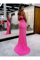 Compra Color mostrado Cubierta Cuello en V Barrer tren Lentejuelas Terciopelo Largo Vestidos de fiesta
