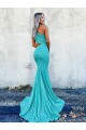 Compra Color mostrado Sirena Un Hombre Barrer tren Lentejuelas Terciopelo Largo Vestidos de fiesta