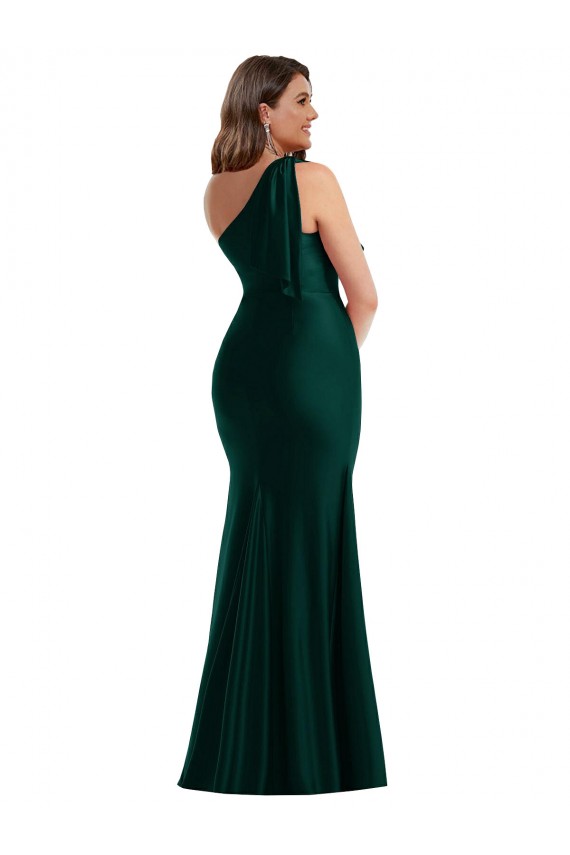 Compra Evergreen Sirena Un Hombre Satén sedoso Largo Formales Vestidos de dama de honor / Vestidos de fiesta