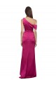 Compra Fucsia línea A Un Hombre Satén elástico Largo Formales Vestidos de dama de honor / Vestidos de fiesta