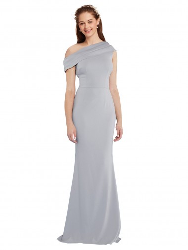 Compra Gris 24 Sirena Un Hombre Crepé Elástico Largo Formales Vestidos de dama de honor / Vestidos de fiesta