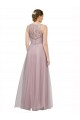Compra Light Lilac línea A Cuello de Corazón Tul Encaje Largo Vestidos de dama de honor