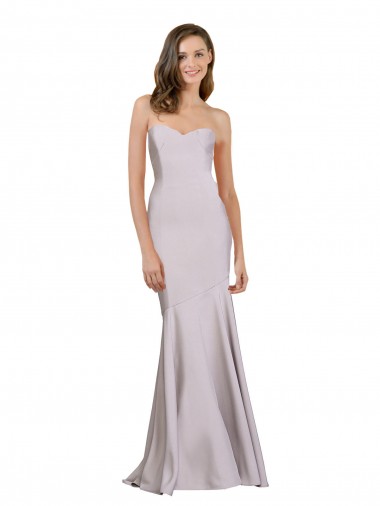 Compra Lila ártica Sirena Sin tirantes Crepé Elástico Largo Vestidos de dama de honor / Vestidos de fiesta