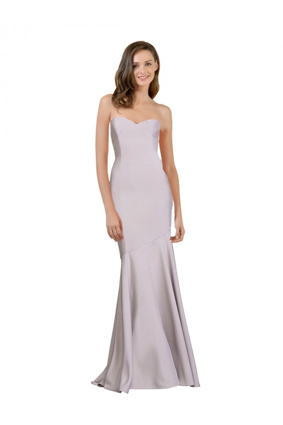Compra Lila ártica Sirena Sin tirantes Crepé Elástico Largo Vestidos de dama de honor / Vestidos de fiesta