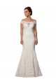 Compra Marfil Sirena Hombros Descubiertos Cola capilla Encaje Boho Vestidos de novia
