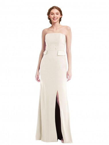Compra Marfil Trompeta Sin tirantes Crepé Elástico Largo Vestidos de dama de honor / Vestidos de fiesta
