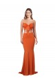Compra Naranja Sirena Sin tirantes Spandex Largo Formales Vestidos de dama de honor / Vestidos de fiesta