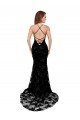 Compra Negro Sirena Cuello Alto Encaje Largo Formales Vestidos de dama de honor / Vestidos de fiesta