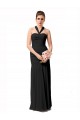 Compra Negro Sirena Halter Gasa Largo Vestidos de dama de honor