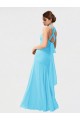 Compra Negro Sirena Halter Gasa Largo Vestidos de dama de honor