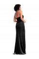Compra Negro Sirena Halter Terciopelo Elástico Largo Formales Vestidos de dama de honor / Vestidos de fiesta