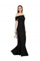 Compra Negro Sirena Hombros Descubiertos Gasa Largo Vestidos de dama de honor / Vestidos de fiesta