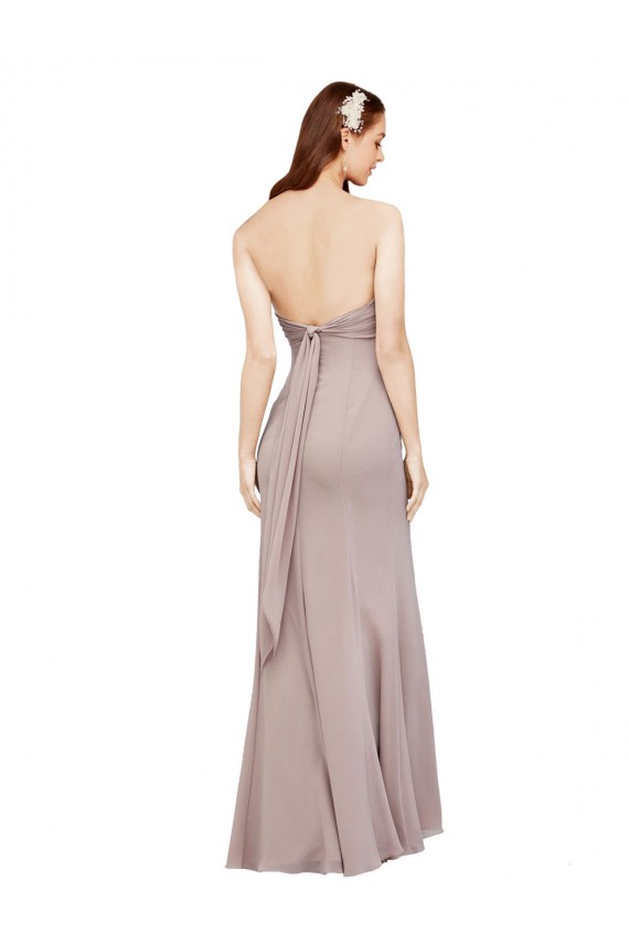Compra Negro Sirena Hombros Descubiertos Gasa Largo Vestidos de dama de honor / Vestidos de fiesta