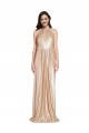 Compra Oro Cubierta Halter Cuello Alto Lentejuela Largo Formales Vestidos de dama de honor / Vestidos de fiesta