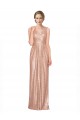 Compra Oro rosa Cubierta Cuello en V Lentejuela Largo Formales Vestidos de dama de honor / Vestidos de fiesta