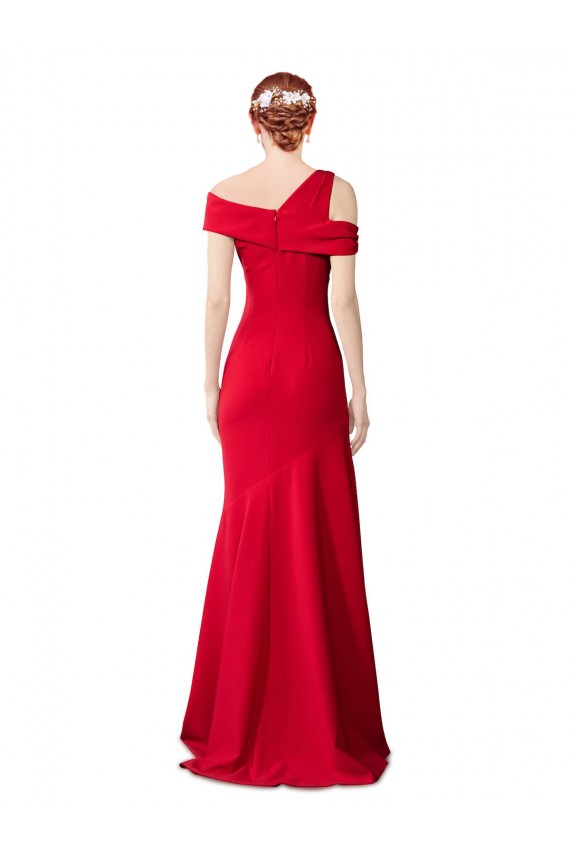 Compra Rojo Sirena Crepé Elástico Largo Formales Vestidos de dama de honor / Vestidos de fiesta