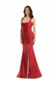 Compra Rojo Sirena Cuadrado Satén sedoso Largo Formales Vestidos de dama de honor / Vestidos de fiesta