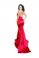 Compra Rojo Sirena Cuello de Corazón Satén elástico Largo Formales Vestidos de dama de honor / Vestidos de fiesta