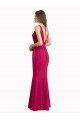 Compra Rojo Sirena Cuello en V Cuello Alto Gasa Largo Vestidos de dama de honor / Vestidos de fiesta