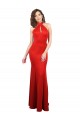 Compra Rojo Sirena Halter Satén elástico Largo Formales Vestidos de dama de honor / Vestidos de fiesta