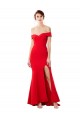 Compra Rojo Sirena Hombros Descubiertos Crepé Elástico Largo Formales Vestidos de dama de honor / Vestidos de fiesta