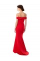 Compra Rojo Sirena Hombros Descubiertos Crepé Elástico Largo Formales Vestidos de dama de honor / Vestidos de fiesta