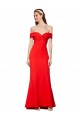 Compra Rojo Sirena Hombros Descubiertos Crepé Elástico Largo Formales Vestidos de dama de honor / Vestidos de fiesta