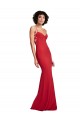 Compra Rojo Sirena Tirantes espagueti Crepé Elástico Largo Formales Vestidos de dama de honor / Vestidos de fiesta