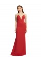 Compra Rojo Sirena Tirantes espagueti Cuello en V Crepé Elástico Largo Formales Vestidos de dama de honor / Vestidos de fiesta