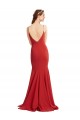 Compra Rojo Sirena Tirantes espagueti Cuello en V Crepé Elástico Largo Formales Vestidos de dama de honor / Vestidos de fiesta