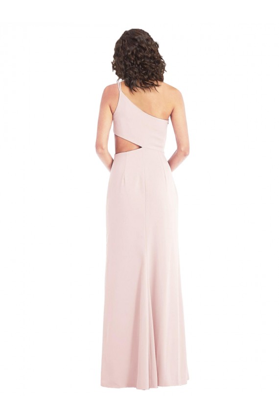 Compra Rosa Trompeta Un Hombre Crepé Elástico Largo Formales Vestidos de dama de honor / Vestidos de fiesta
