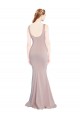 Compra Rosa empolvado Sirena Cucharón Crepé Elástico Largo Formales Vestidos de dama de honor / Vestidos de fiesta