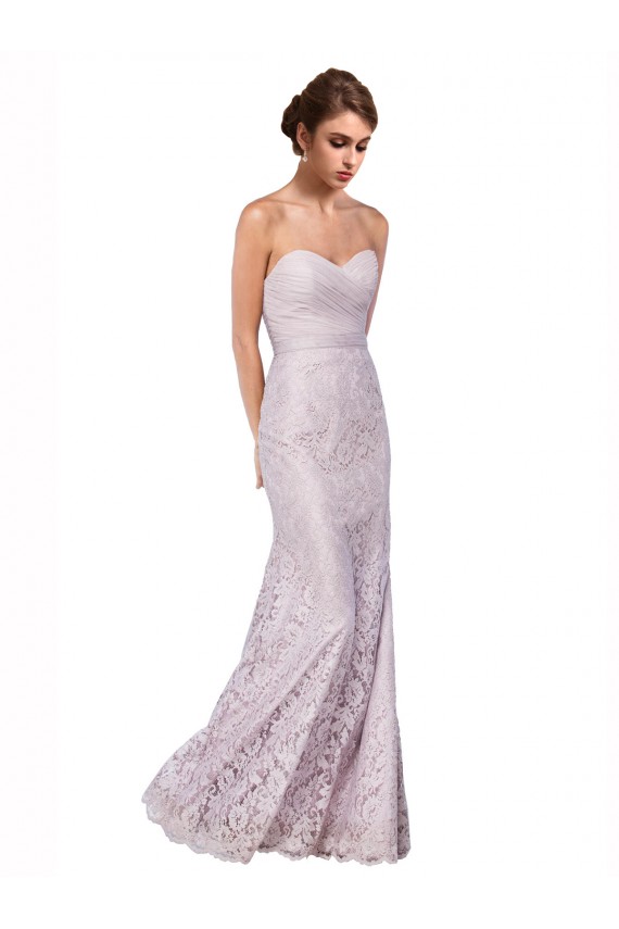 Compra Sirena Cuello de Corazón Encaje Largo Vestidos de dama de honor / Vestidos de fiesta