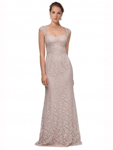 Compra Sirena Cuello de Corazón Encaje Largo Vestidos de dama de honor / Vestidos de fiesta